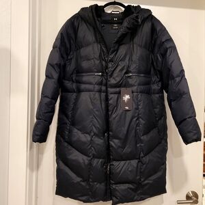 NWT Under Armor Black Down Parka Coat Size L